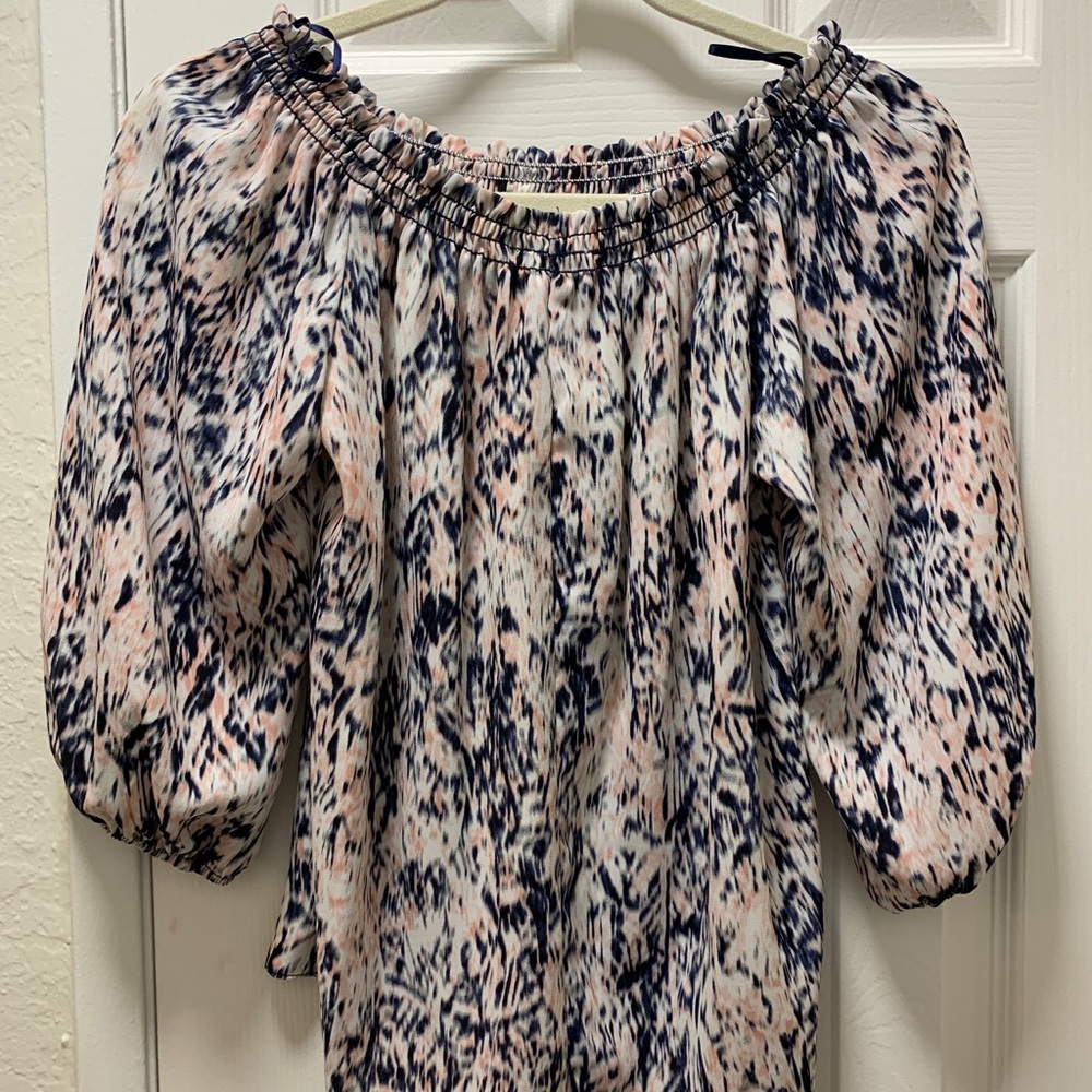 Off the shoulder Aqua peasant top size M